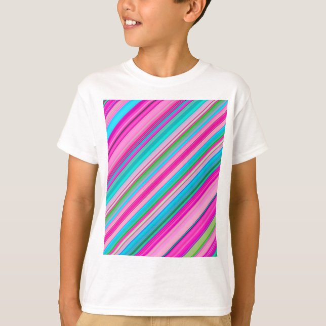 Vibrant Rainbow Stripe Pattern Design T-Shirt (Front)