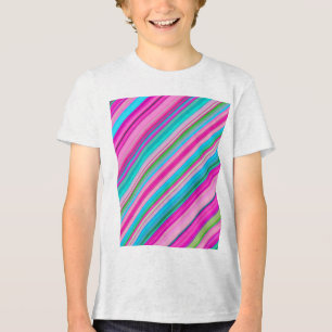 Vibrant Rainbow Stripe Pattern Design Tri-Blend Shirt
