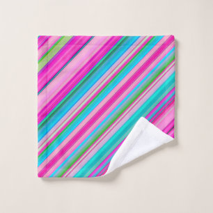 Vibrant Rainbow Stripe Pattern Design Wash Cloth
