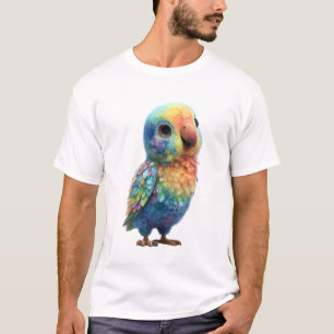 Vibrant Rainbow Stylized Baby Parrot Men T-Shirt