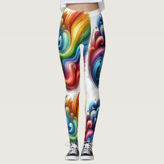 Vibrant Rainbow Swirl Leggings