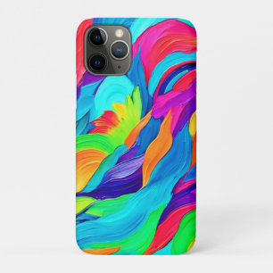 Vibrant Rainbow Swirls Abstract Art iPhone 11 Pro Case