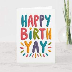 Vibrant Rainbow Text Card