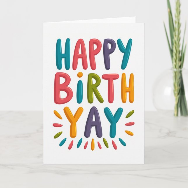 Vibrant Rainbow Text Card (Front)