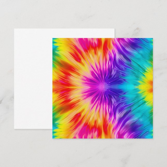 Vibrant rainbow tie dye  card (Front/Back)