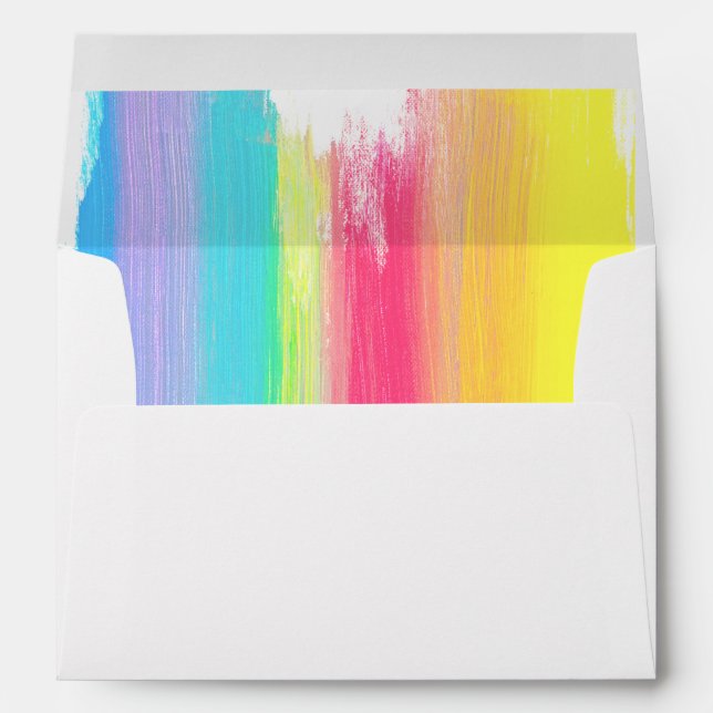 Vibrant Rainbow Watercolor Beautiful Paint Strokes Envelope (Back (Bottom))