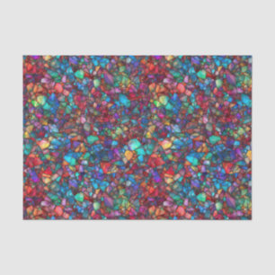 Vibrant Rainbow Watercolor Mosaic Stained Glass  Tissue Paper