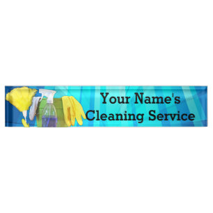Vibrant Rays Custom Cleaning Service Business Nameplate