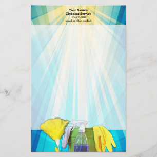 Vibrant Rays Custom Cleaning Service Business Stationery