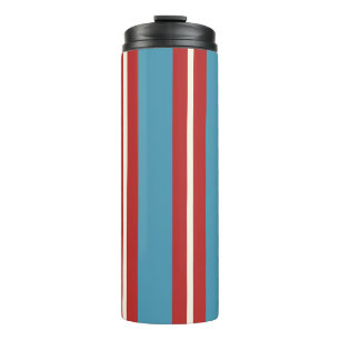 Vibrant Red and Blue Striped Pattern Modern Design Thermal Tumbler