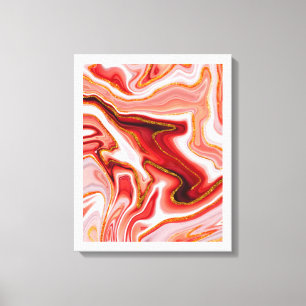 Vibrant Red and Gold Abstract Art Canvas Print