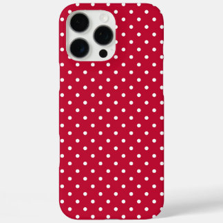 Vibrant Red and White Polka Dot Pattern iPhone 16 Pro Max Case