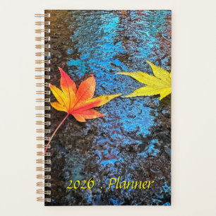 Vibrant Red and Yellow Fallen Maple Leaves Planner