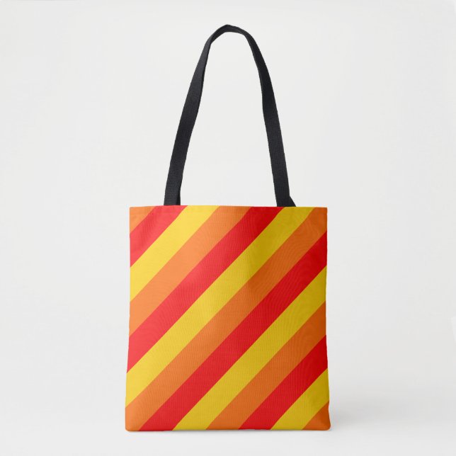Vibrant Red and Yellow Stripes Tote Bag (Front)