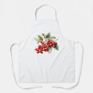 Vibrant Red Berries with Lush Green Leaves Apron