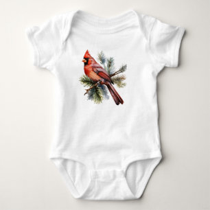Vibrant Red Berries with Lush Green Leaves Baby Bodysuit