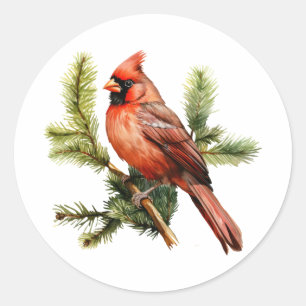 Vibrant Red Berries with Lush Green Leaves Classic Round Sticker