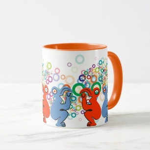Vibrant Red & Blue Eastern Island Bird Design  Mug