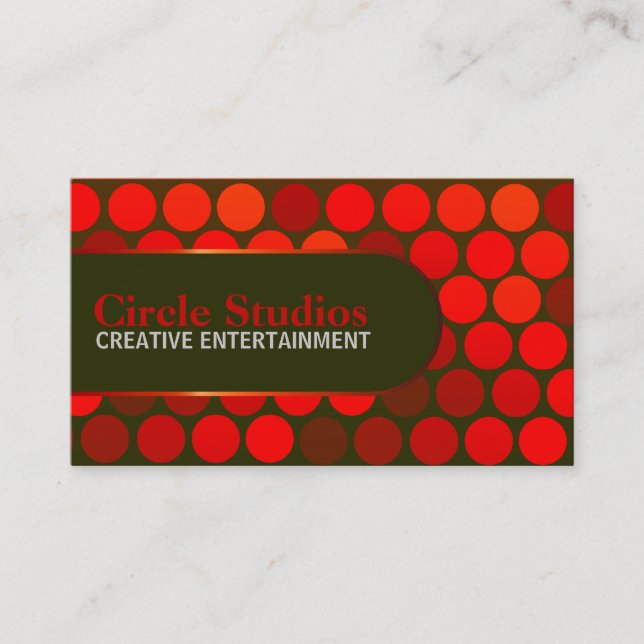 Vibrant Red Circles Club  Business Cards (Front)