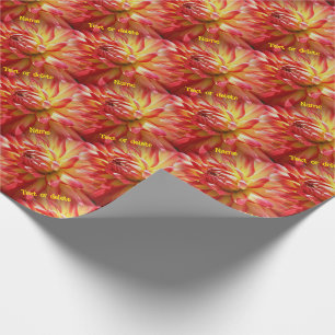 Vibrant Red Dahlia Flower Nature Personalised Wrapping Paper
