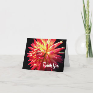 Vibrant Red Dahlia Flower Thank You Card