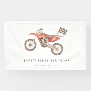Vibrant Red Dirt Bike Banner