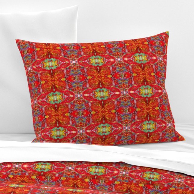 Vibrant red fishing nets L-size pattern Pillowcase (Creator Uploaded)