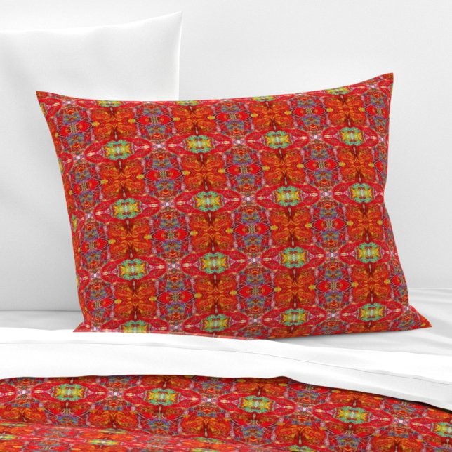 Vibrant red fishing nets M-size pattern Pillowcase (Creator Uploaded)