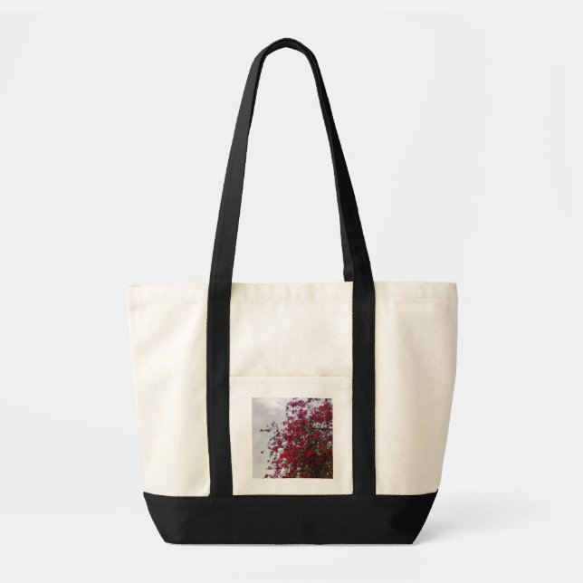Vibrant Red Floral Nature Photography Tote Bag - A (Front)
