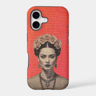 Vibrant Red Frida Portrait iPhone Case