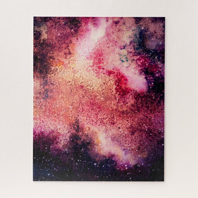 Vibrant Red Galaxy Space Puzzle (Vertical)