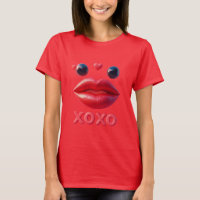 Vibrant Red Lips With XOXO Design