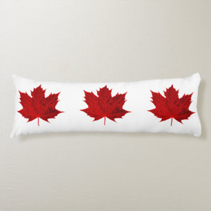 Vibrant Red Maple Leaf Body Cushion