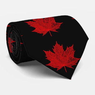 Vibrant Red Maple Leaf Tie