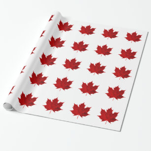 Vibrant Red Maple Leaf Wrapping Paper