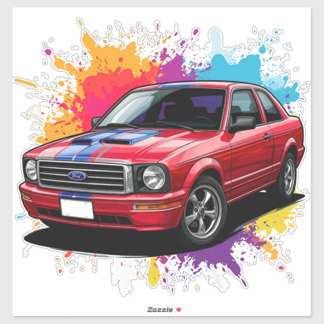 Vibrant Red Muscle Car (Sheet)