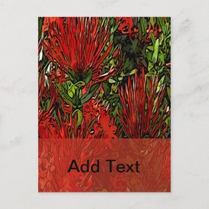 Vibrant Red Orange Firebush  Postcard