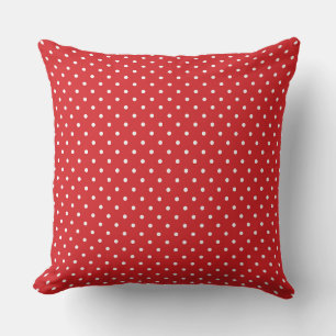 Vibrant Red Polka Dot Pattern Design Cushion