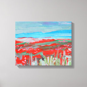 Vibrant Red Poppy Field Canvas Print