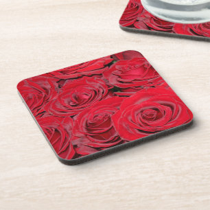 Vibrant Red Roses Coaster