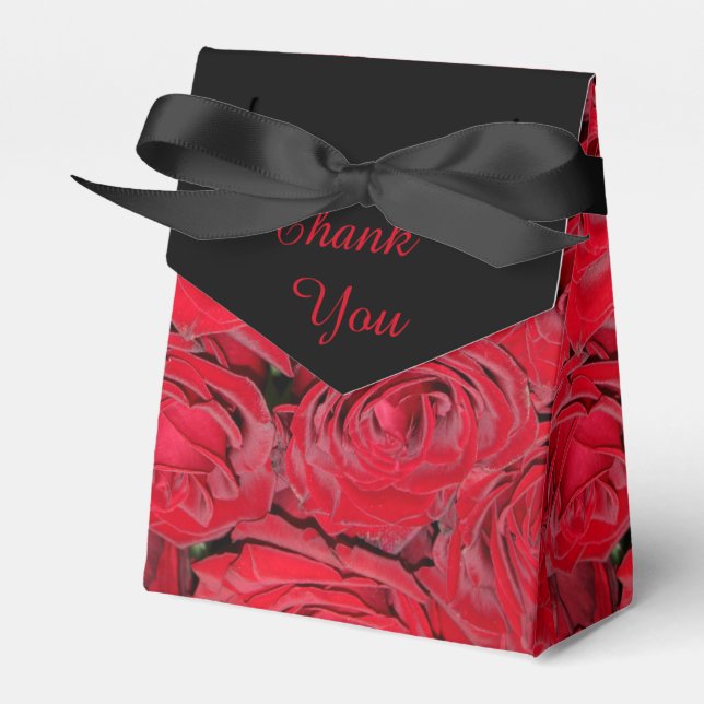 Vibrant Red Roses Favour Box (Front Side)