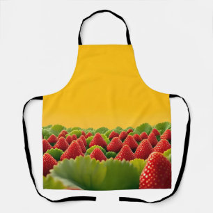 Vibrant Red Strawberry Field Apron