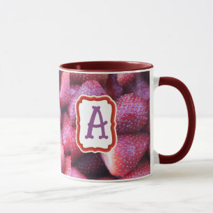 Vibrant Red Strawberry Pattern Ceramic Coffee Mug