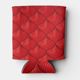 Vibrant Red: Textured Background Can Cooler