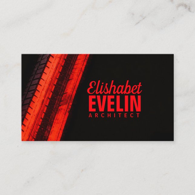Vibrant Red Trails on Dark Backdrop Business Card (Front)