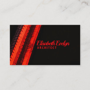 Vibrant Red Trails on Dark Canvas Business Card