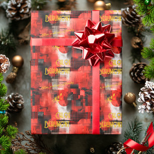 Vibrant Red Urban Inspired Gift Wrap