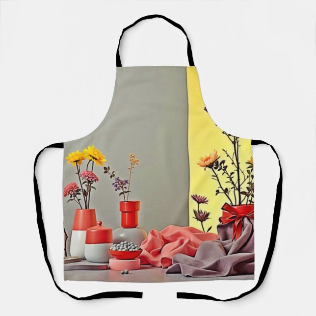 Vibrant Red Yellow Arrangement Design Apron (Front)