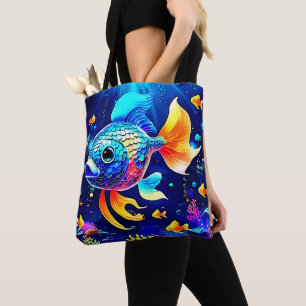 Vibrant Reef Fish Design Tote Bag