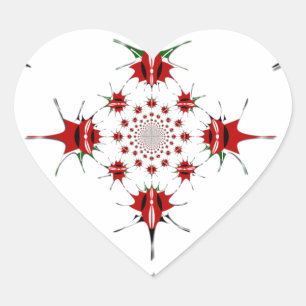 Vibrant Republic of Kenya Shield Flag Kaleidoscope Heart Sticker